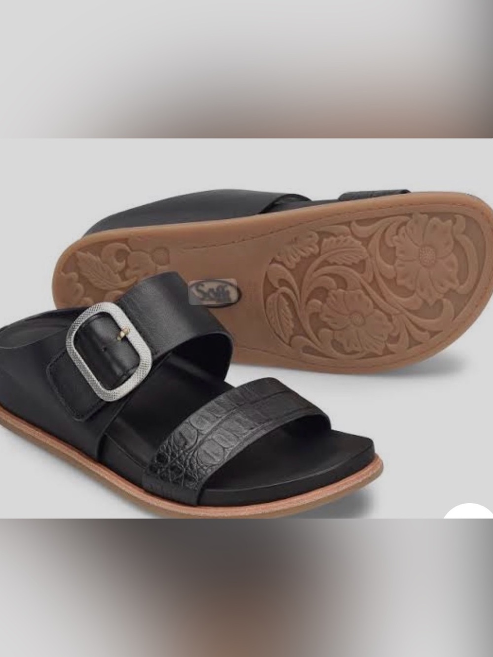 Sofft Aidah 9.5M Slide Leather Sandals 1.5”heels NEW